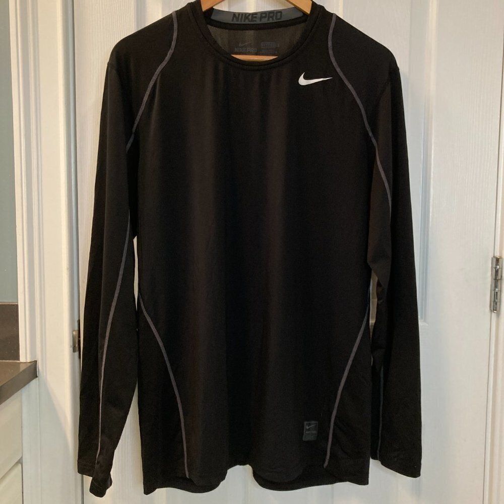 Nike Pro Dri-Fit Combat Fitted Athletic Long Sleeve Shirt Size Large